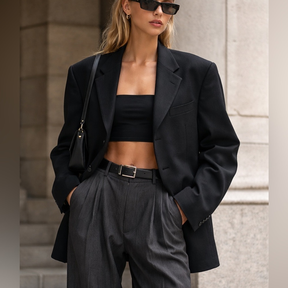 Jones New York Wool Blazer Men’s 46L Black 3 Button Classic Sport Coat Foley’s - Picture 2 of 11